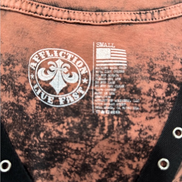 Affliction Women's Long Sleeve Tee with Wing Design - Picture 3 of 4